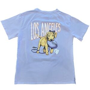 NFL Team Apparel LA Rams southern puppy dog graphic coquette girly pastel top M